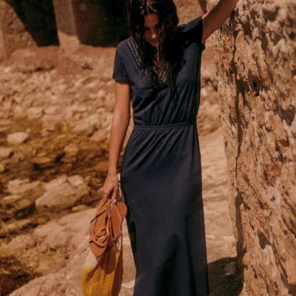 SEZANE Monica Dress Marine. - Size S - Picture 4 of 9